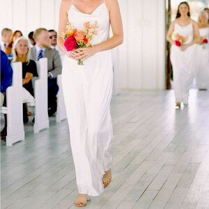 Show Me Your Mumu Tuscany Maxi Slip Dress ~ Ivory Luxe Satin 
Size L